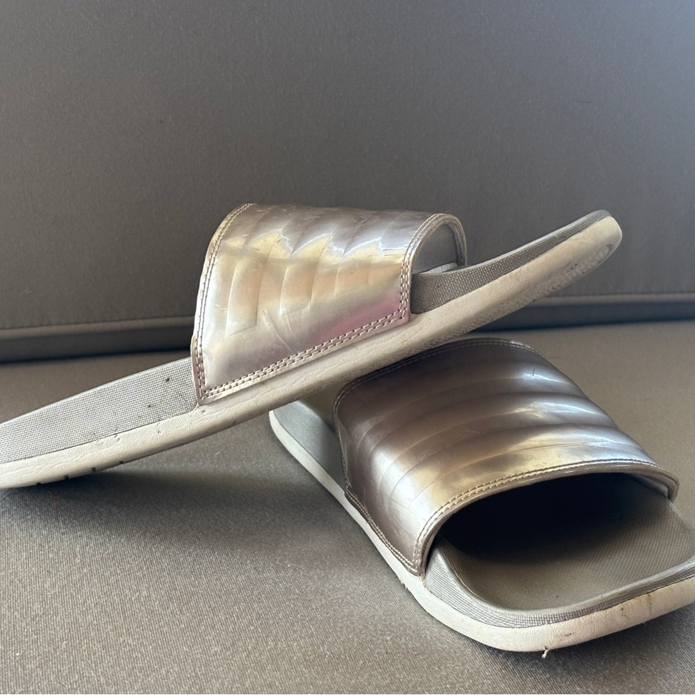 Metallic Slide Sandals